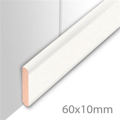 Plinthe mdf 10x60mm/2,6m - Blanc brillant