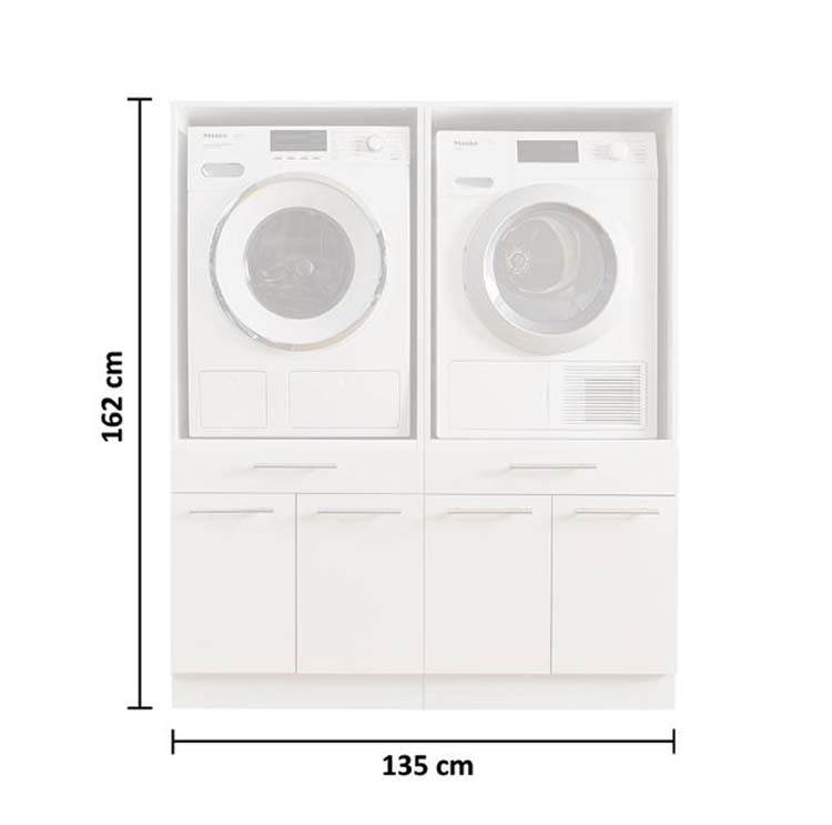 Armoires de machine à laver Decowash - anthracite - set 4 - 67,5x135x162cm