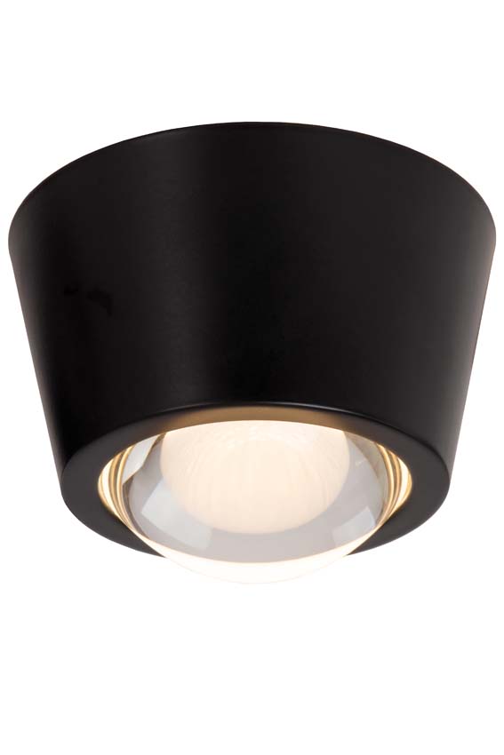 Lucide RIGON - Plafonnier - Ø 9 cm - LED - 1x6W 3000K - Noir