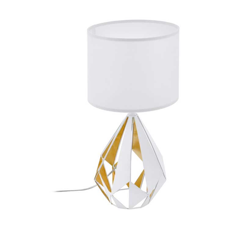 Eglo CARLTON 5 - Lampe de table - E27 - 1X60W - Or/blanc