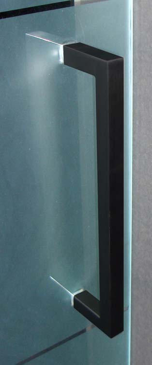 poignée pour porte en verre square noir 31.9 cm