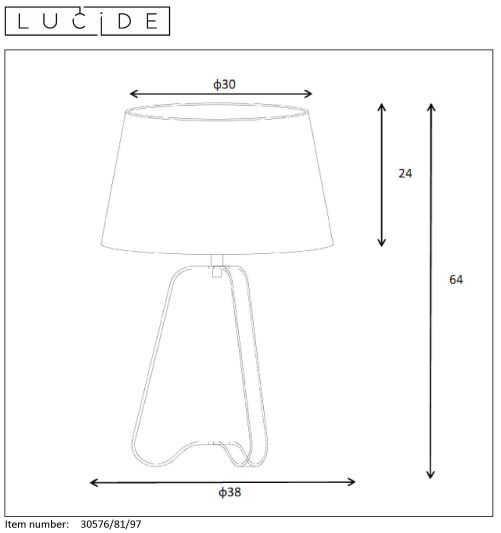 CAPUCINO Lamp de Table E27 H64.4cm Rouille