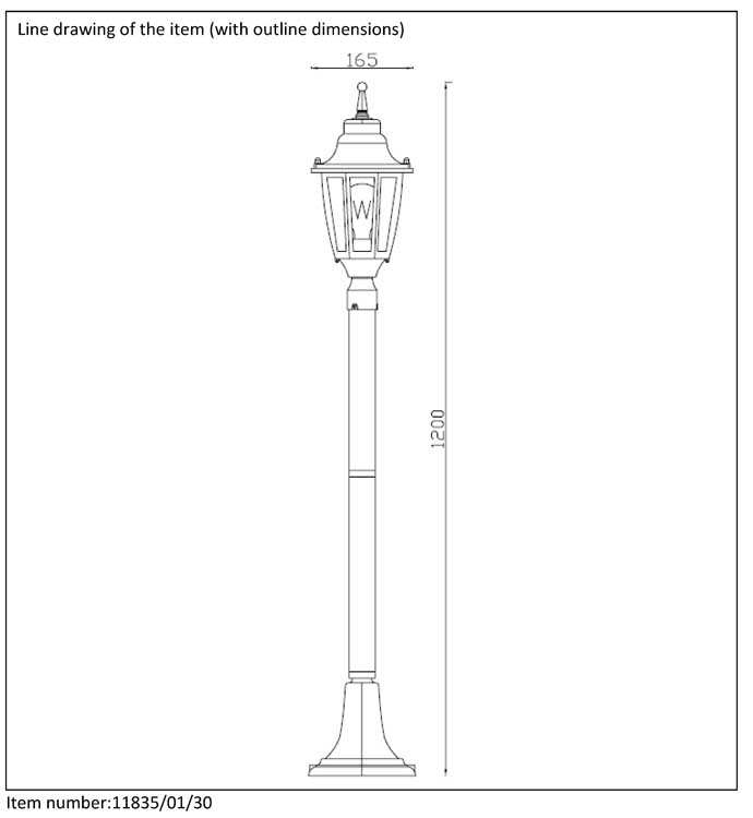 Lucide TIRENO - Lanterne / lampadaire Extérieur - E27 - IP44 - Noir