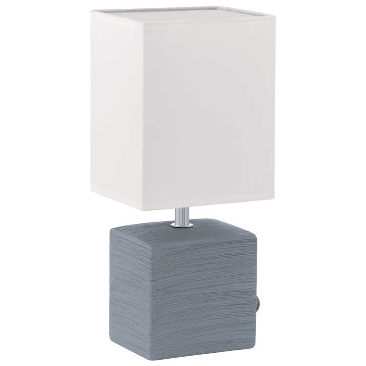 Lampe de table - E14 - Max. 40W - Gris/blanc