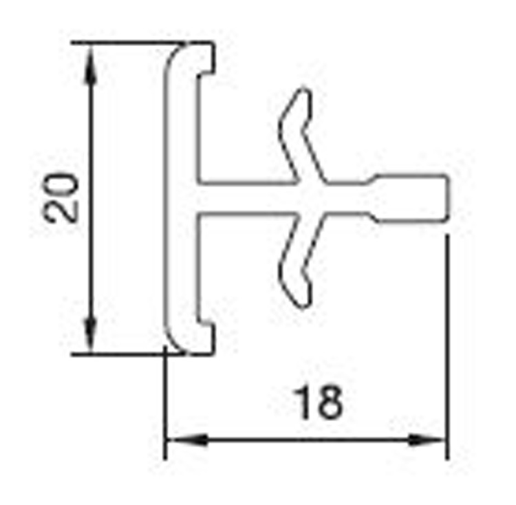 Koppelprofiel T 70 x 20 mm wit 3M