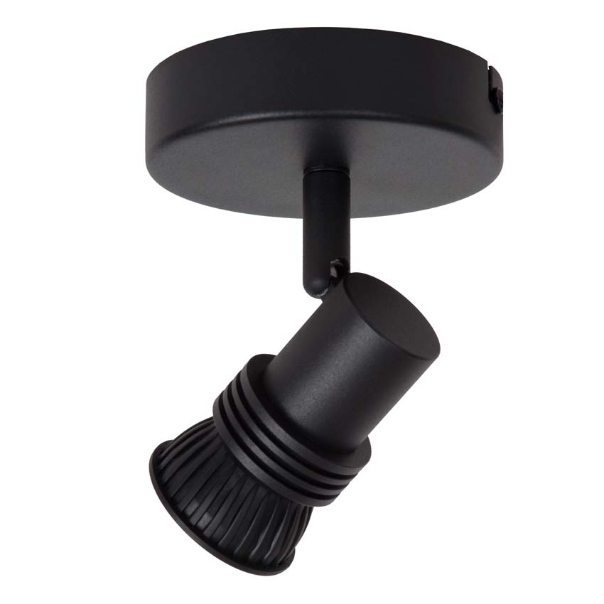 Lucide KIANTI - Wandspot / Wandlamp - Ø 10 cm - 1xGU10 - Zwart