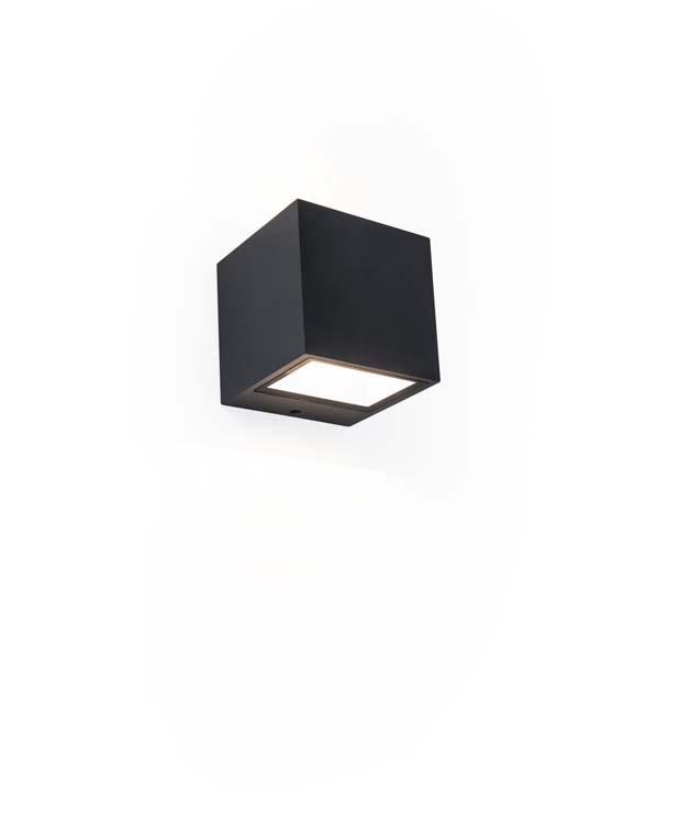 Buitenverl LED wandlamp down mini zwart mat 3000K 850LM