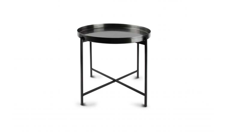 Table gigogne Patio noir brossé - 2 pcs