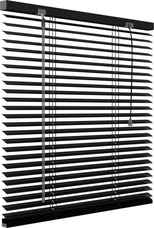 Horizontale lamellen aluminium 25mm 100x180cm mat zwart