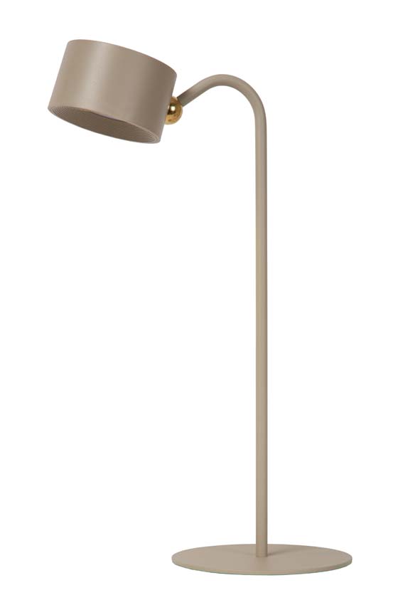 Lucide JOLAN - Oplaadbare Bureaulamp - Accu/Batterij - LED Dim to warm - 1x3,5W 2700K/5700K - Taupe