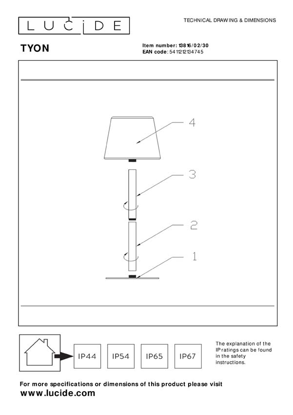 Lucide TYON - Oplaadbare Tafellamp Binnen/Buiten - Accu/Batterij - LED Dimb. - IP65 - Zwart