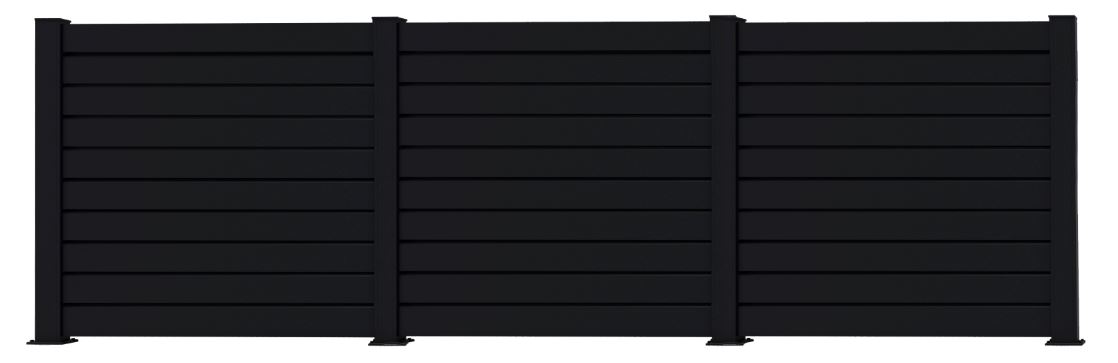Afsluiting Havana alu zwart 3 schermen 636 x 180 x 4 cm