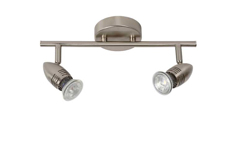 Lucide CARO-LED - Spot plafond - LED - GU10 - 2x5W 2700K - Chrome Dépoli