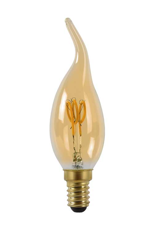 Lucide LED Bulb - Ampoule filament - Ø 3,5 cm - LED Dim. - E14 - 1x3W 2200K - Ambre