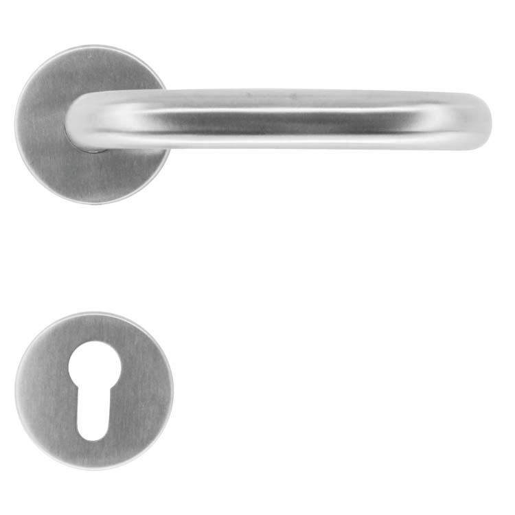 Poignée de porte perugia noto 19mm inox rosace cylindre