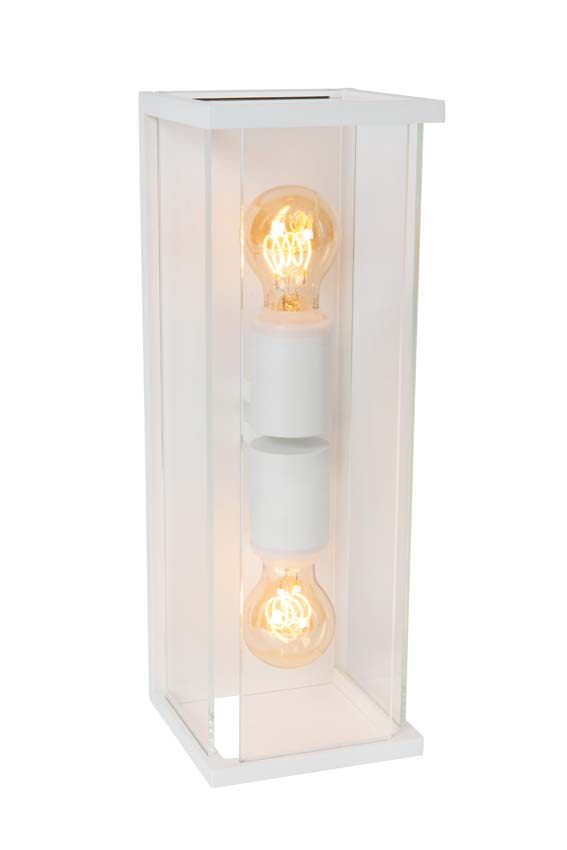 Lucide CLAIRE - Wandlamp Binnen/Buiten - 2xE27 - IP54 - Wit