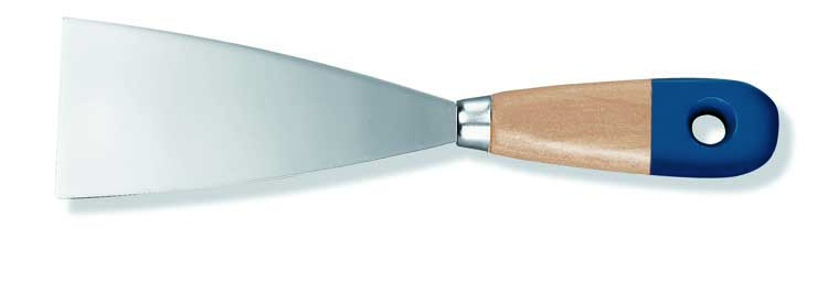 Plamuurmes 60mm flexibel gepolierd blad houten greep