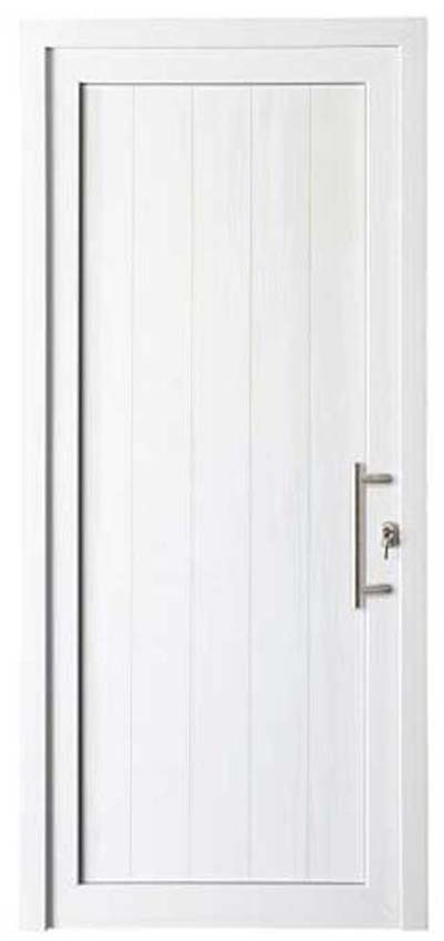 Porte extérieur planchettes pvc blanc G 980 x 2180 mm Deceuninck