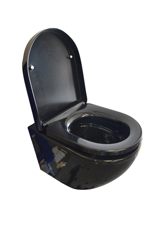Wc Gary sans bord suspendu avec siège de toilette soft-close noir