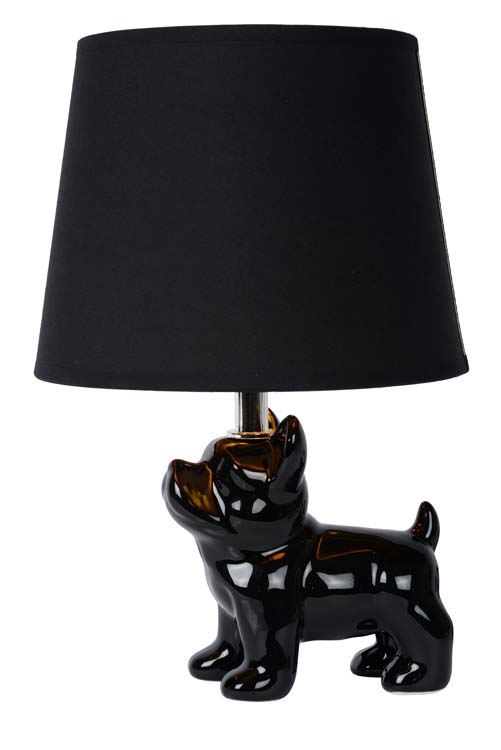 Lampe de table noir chien h31.5cm excl lampe LED possible