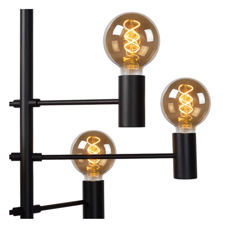 Hanglamp zwart 6 licht excl lamp LED mogelijk E27