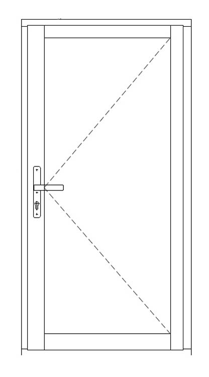 Fenêtre terasse bois Meranti Trae 1 vantail 55mm naturel 900x2150 mm