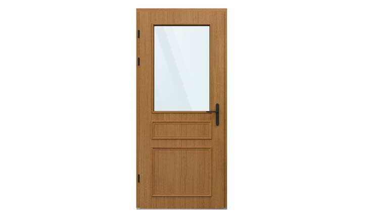 Porte extérieure meranti Taag demi-vitrée nature B 980 x H 2180 mm G