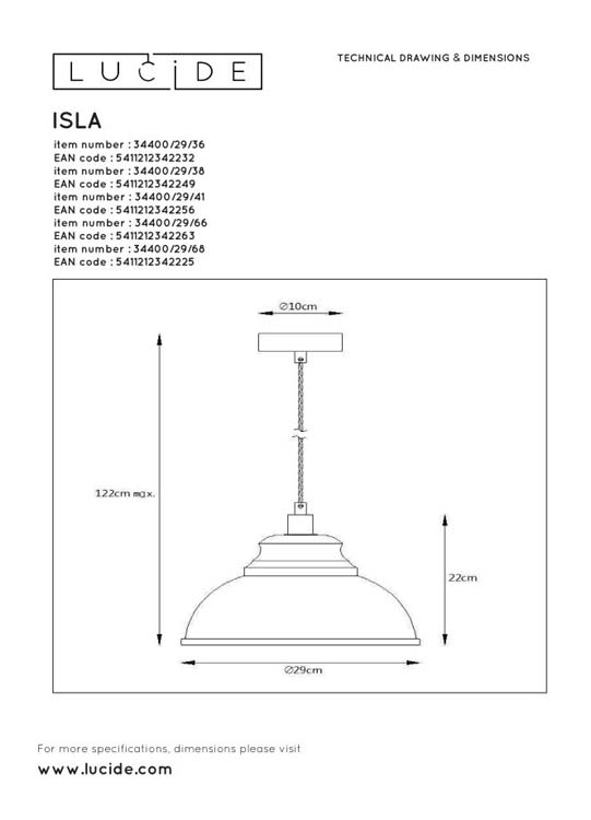 Lucide ISLA - Hanglamp - Ø 29 cm - 1xE14 - Roze