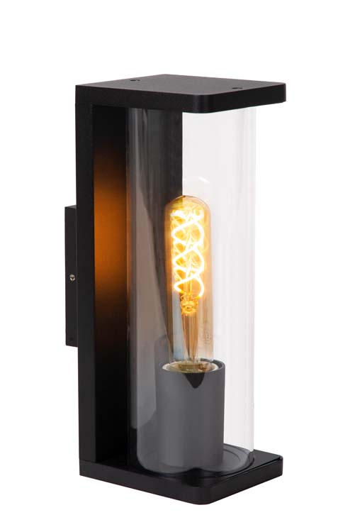 Lucide SLIGO - Wandlamp Buiten - E27 - IP65 - H27.8cm - Zwart