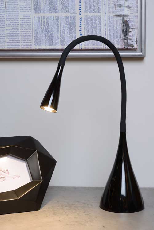 Lucide ZOZY - Lampe de bureau - LED Dim. - 1x3W 3000K - Noir