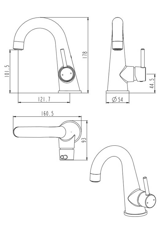 Wastafelkraan Pol 17,80cm chroom