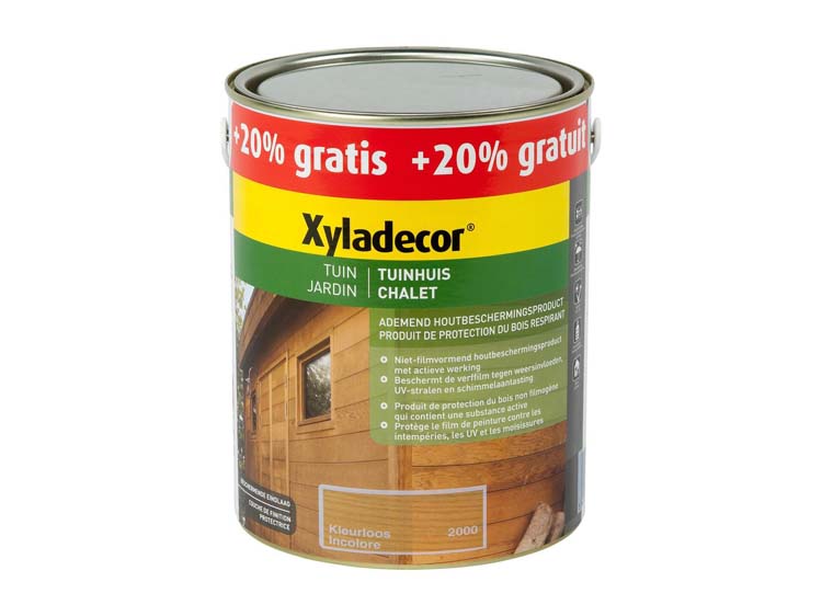 Xyladecor houtbeits tuinhuis 2,5l + 0,5l kleurloos