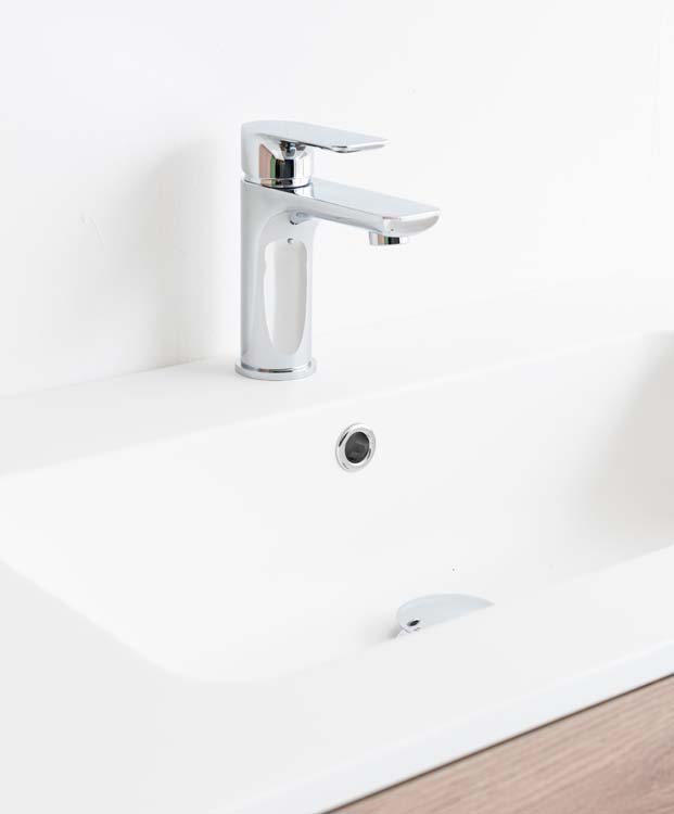 Meuble de salle de bain Chêne Bison 800 mm lavabo mat