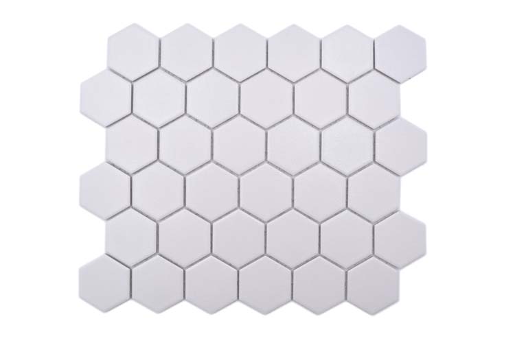 Mosaïque hexagone blanche 32,5 x 28,1 cm