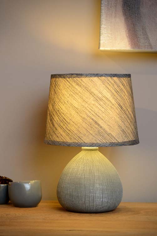 Lampe de table - E14 - H26CM - Gris