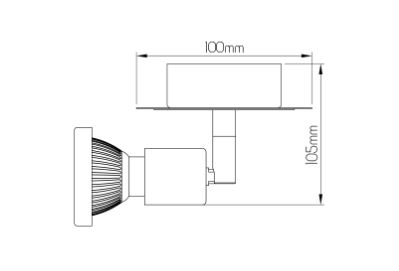 Opbouwspot LED zwart GU10 3W