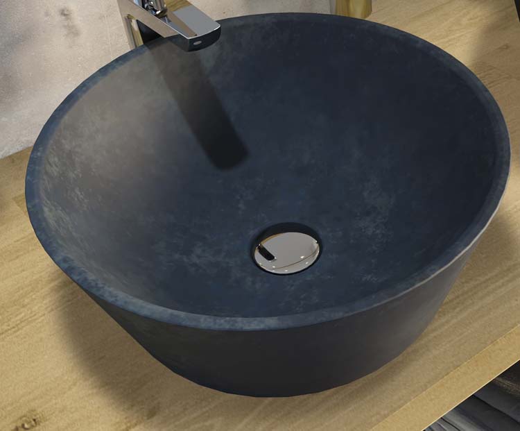 Vasque Melio béton noir 400 mm tubulaire