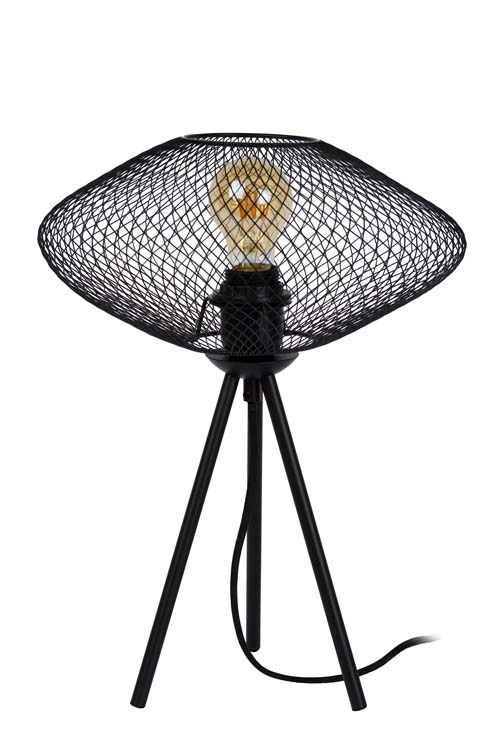 Lampe de table - Ø 30 cm - 1xE27 - Noir - Ovale