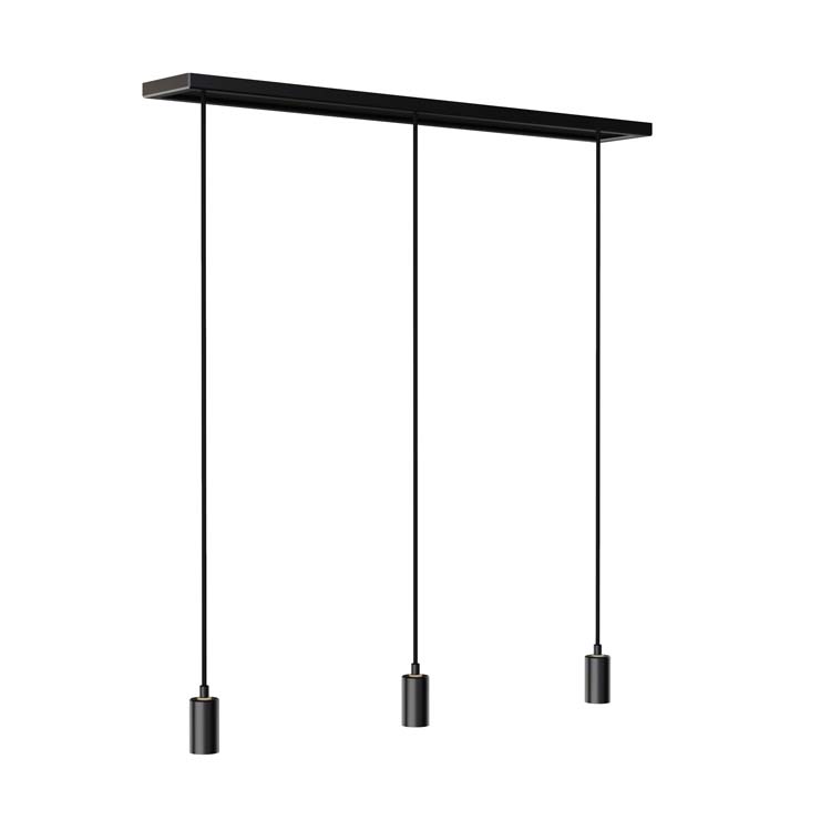 Hanglamp met 3 pendels 1.5m zwart