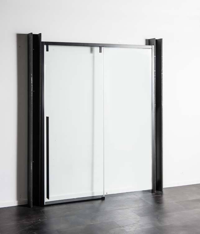 Porte coulissant de douche Ulrich 156-160x200cm noir