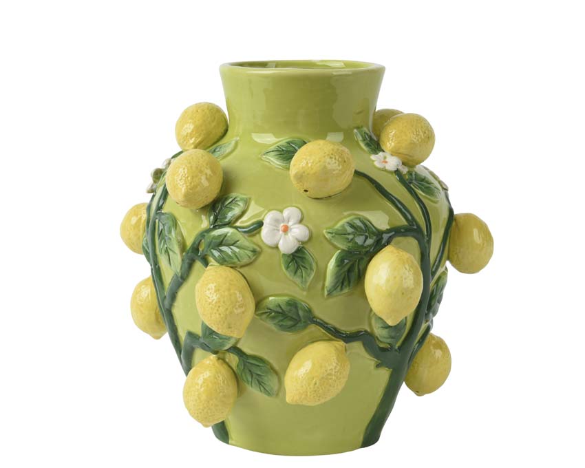 Vase Fruity citron dolomite vert 26cm