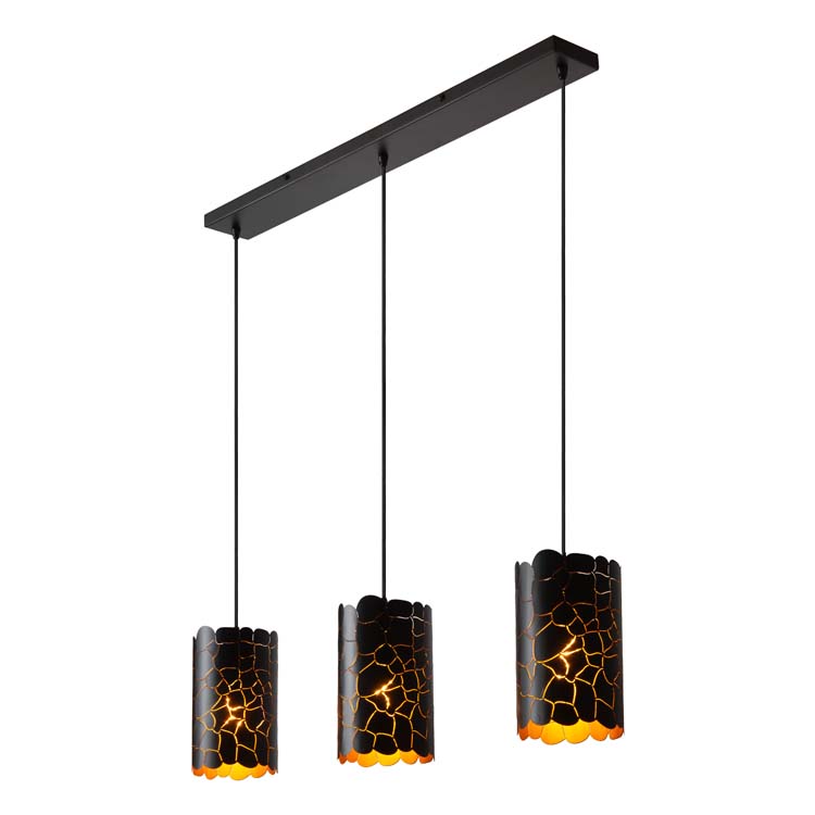 Lucide ALMELO - Hanglamp - 3xE27 - Zwart