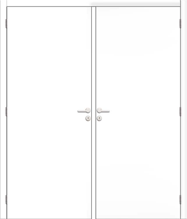 Complete dubbele binnendeur tubespaan 2x 73cm wit 201.5cm