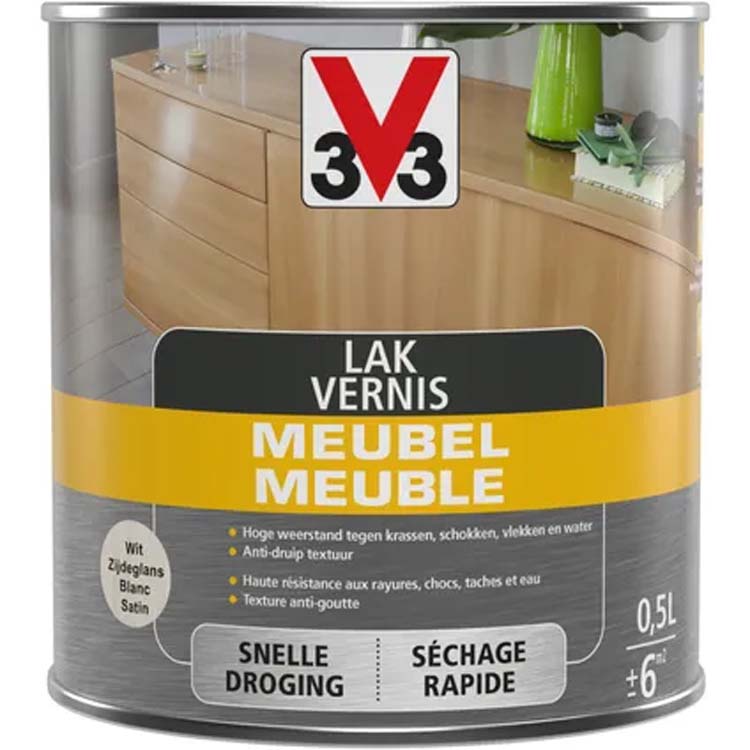 V33 meubellak Deco wit satijn 0,5L