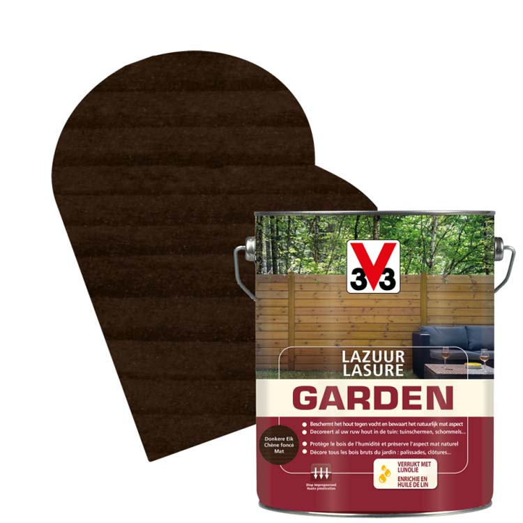 V33 lasure jardin chêne foncé 5l