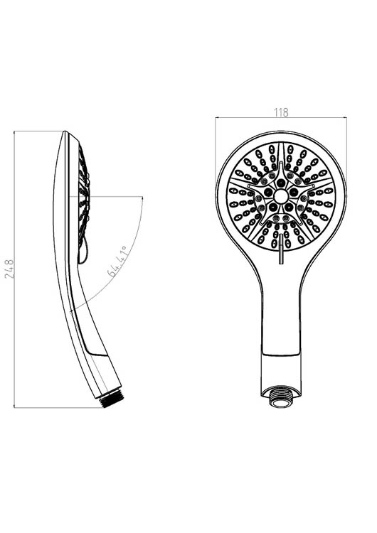 Handdouche Bailey Zwart-chroom 5 straalsoorten