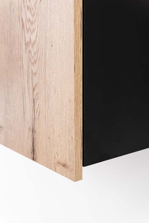 Meuble de cuisine Plenti armoire haute 100cm noir-look chêne