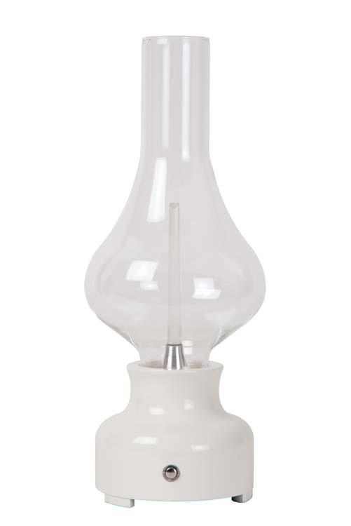 Lucide JASON - Lampe de table Rechargeable - Batterie - LED Dim. - 1x2W 3000K - 3 StepDim - Blanc