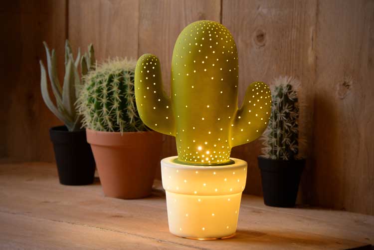 Lucide CACTUS - Tafellamp - Ø 20 cm - E14 - Groen