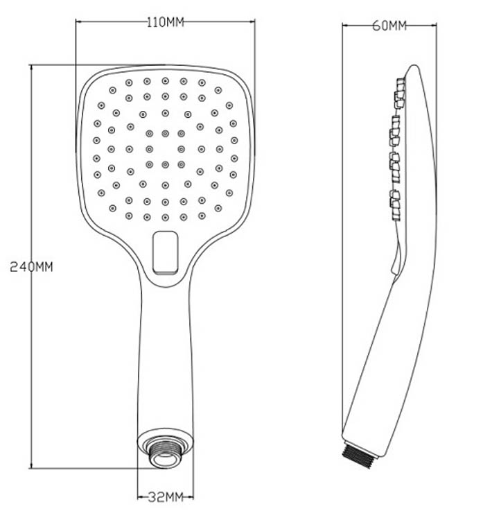 Handdouche Tias chroom 3 straalsoorten